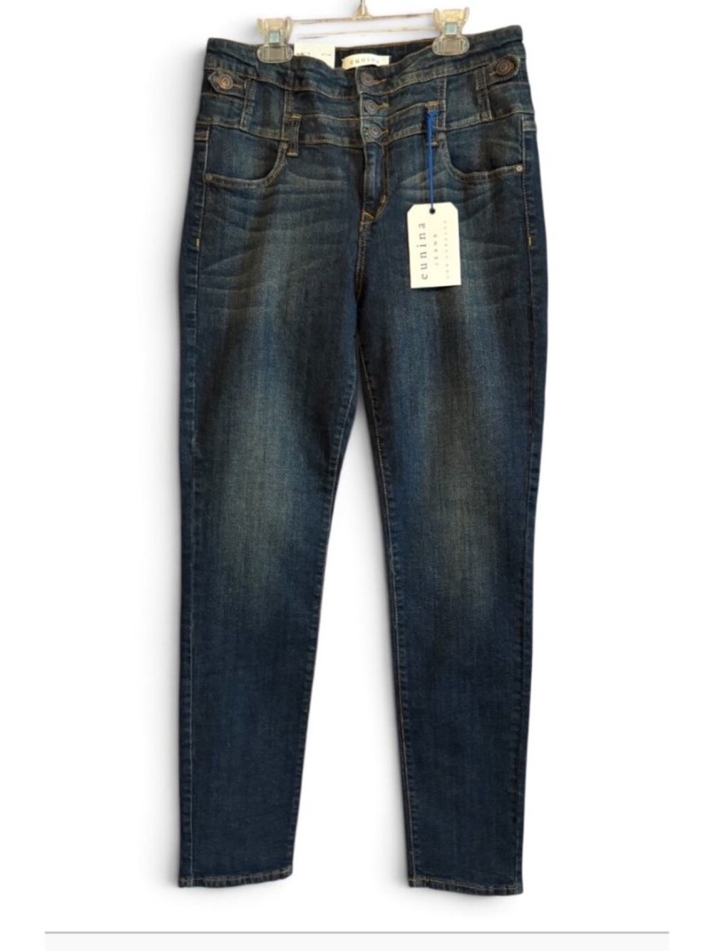 Eunina Los Angeles NWT Skye High Rise Skinny Dark Denim Jeans Size 15